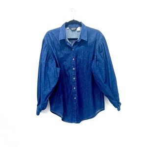 Panhandle Slim Indigo Denim puff sleeves Shirt large